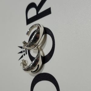 Retired Pandora Liquid Silver Hoop Earrings